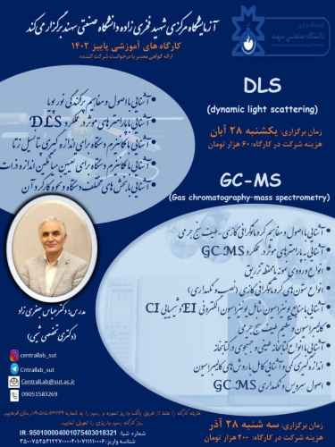 برگزاری کارگاه‌های آموزشی GC-MS و DLS