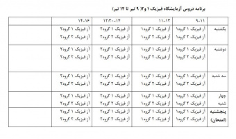 برگزاری امتحانات آزمایشگاه ها