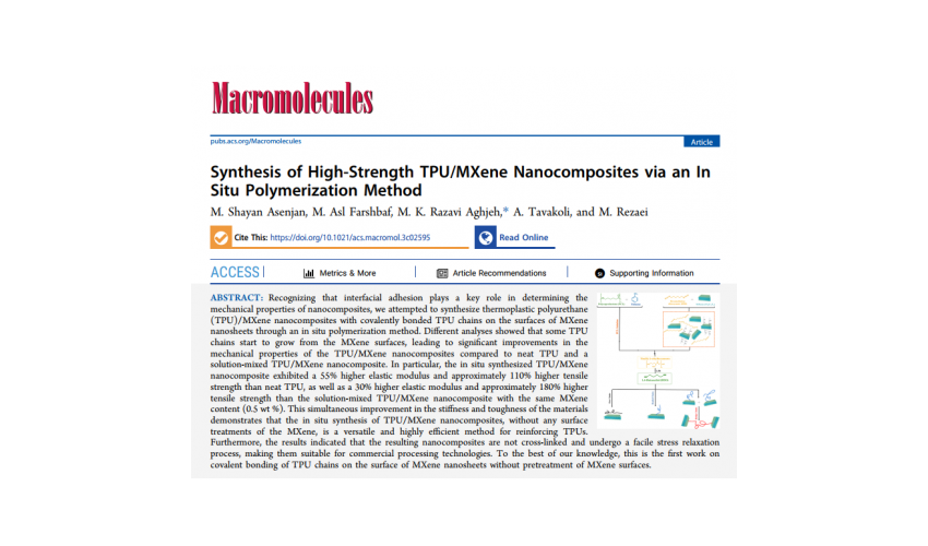 Publication of an article in the journal Macromolecules
