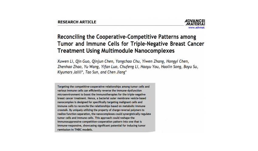 Publication of an article in the journal ADVANCED MATERIALS