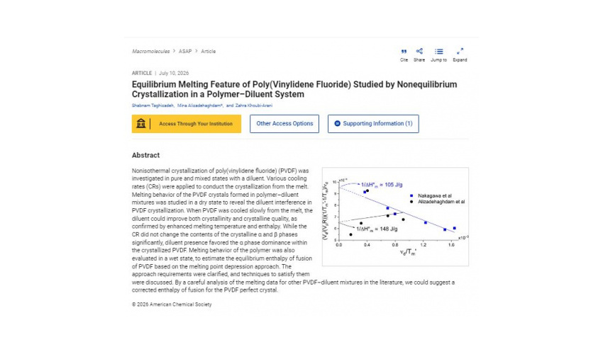 Publication of an article in the journal *Macromolecules* by researchers from the Faculty of Polymer Science