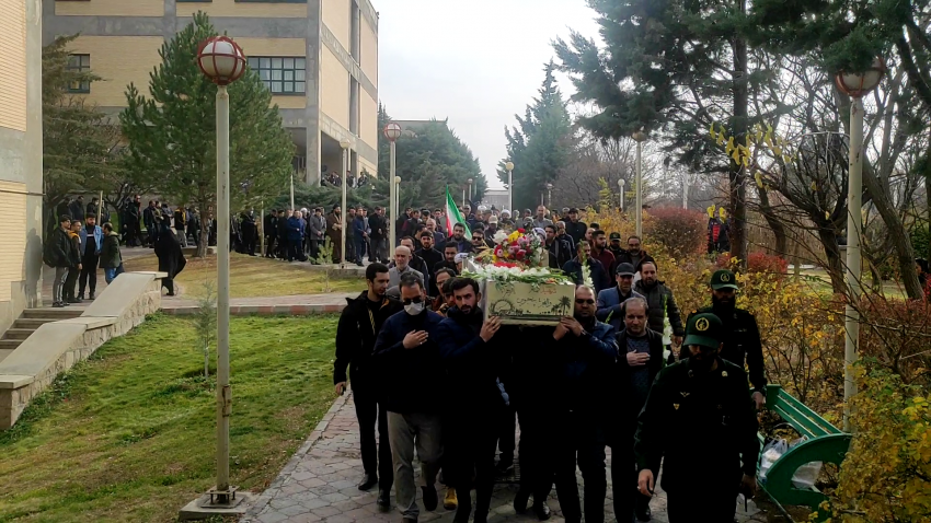 تشییع پیکر مطهر شهید گمنام در دانشگاه صنعتی سهند